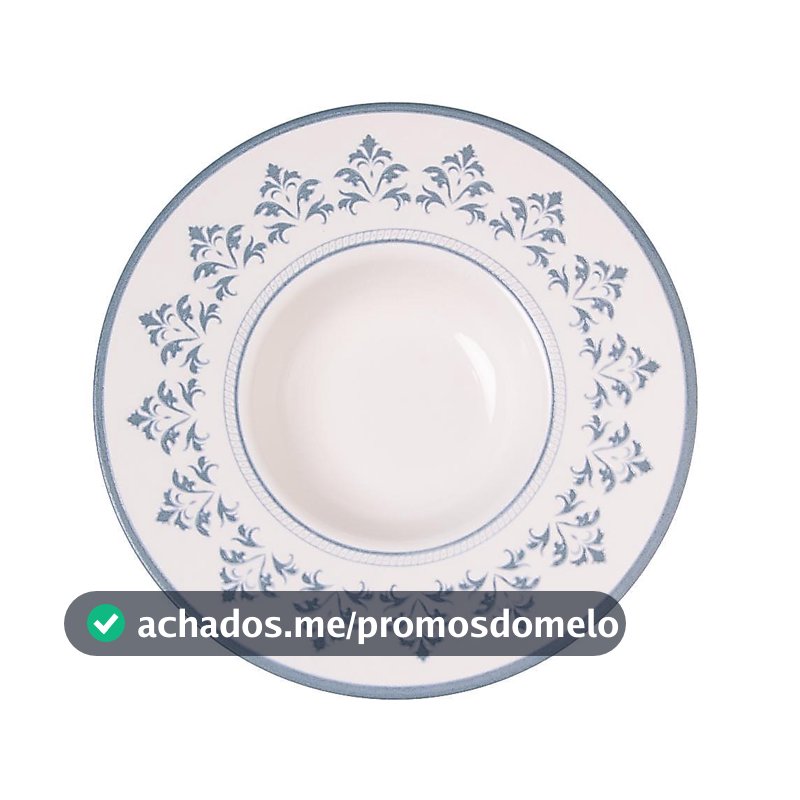 Prato para Risoto 28cm Azul Cerâmica Porto Wolff para Massas Saladas Carnes Mesa Posta Jantar Almoço Eventos Restaurante