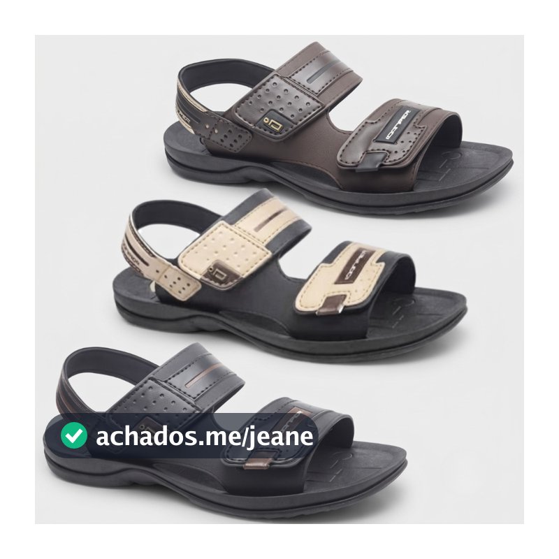 Sandália Masculina Danper Original Confortável Solado Borracha Velcro Motoqueiro Dia a Dia