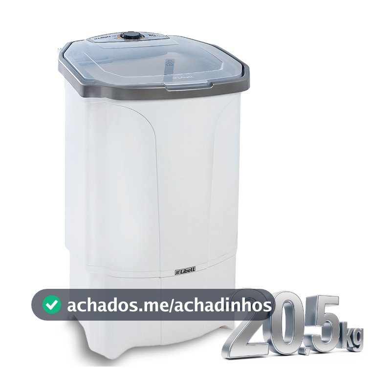 lavadora Tanquinho 20Kg Elétrica Libell Lavagem Por Turbilhonamento Maquina Tampa Branca 127V 220V