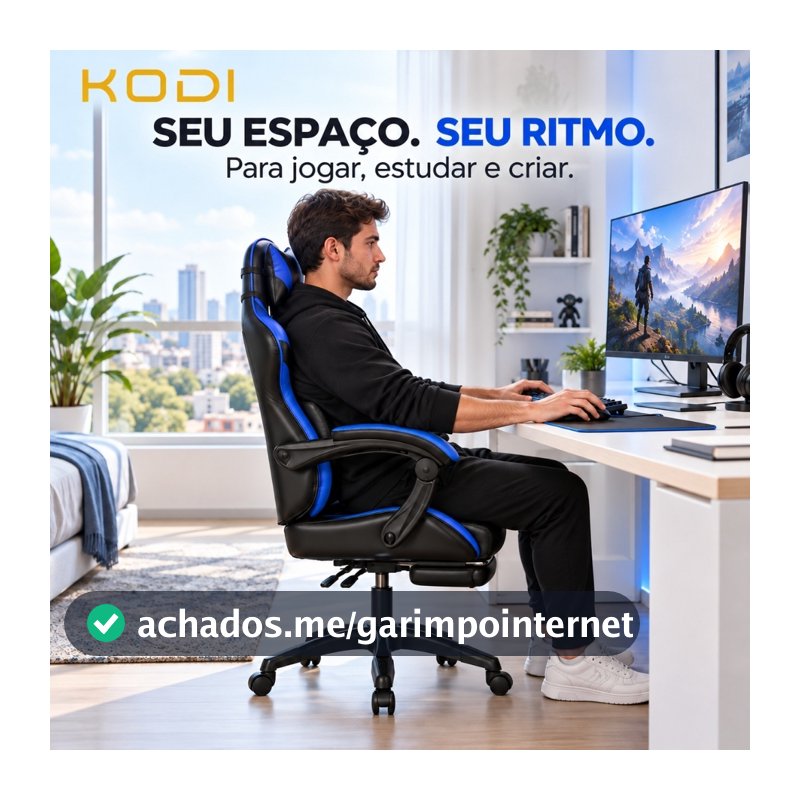 Cadeira Gamer Profissional - Reclinável, Ajustável e Confortável para Escritório e Estudos-F19
