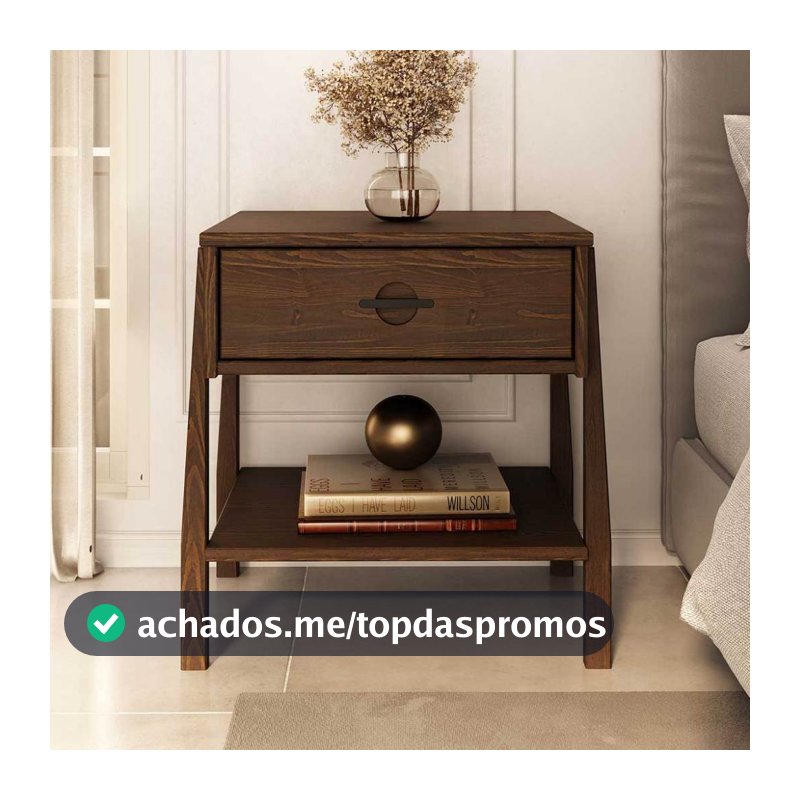 Cômoda de Cabeceira Quarto Madeira 50 cm Moderna Cor Imbuia Adamo