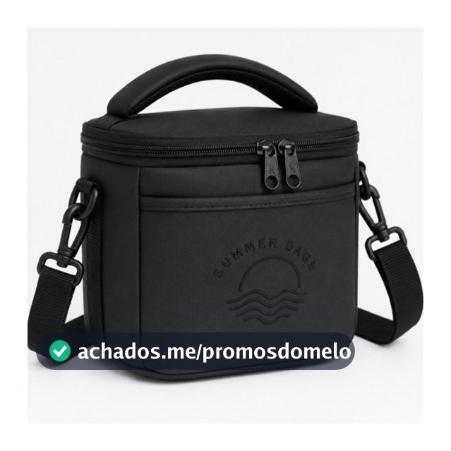 Bolsa Térmica Fitness Impermeável Academia Lancheira Marmiteira Viagem Preta