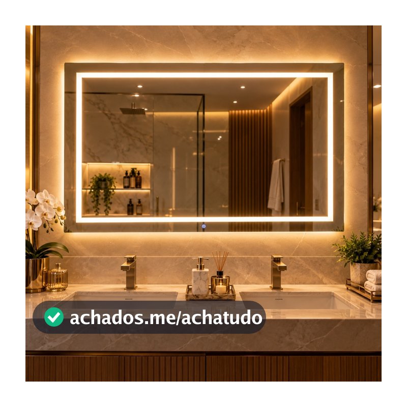 Espelho Camarim LED 3 Cores 120x70 Profissional Retangular Grande Corpo Inteiro Jateado
