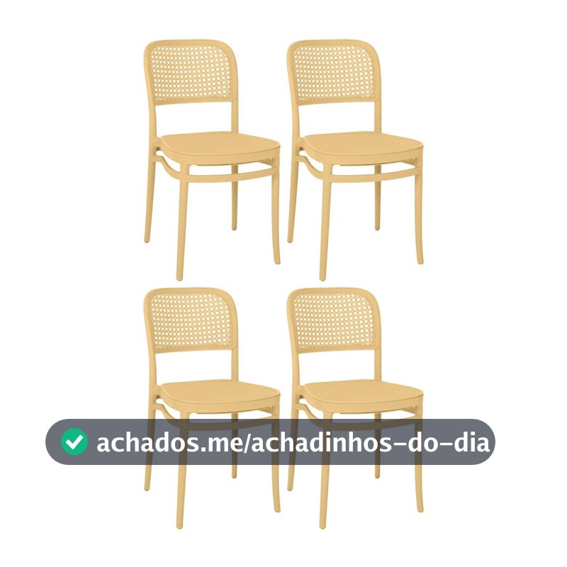 Kit 4 Cadeiras de Jantar Roma para Sala e Cozinha