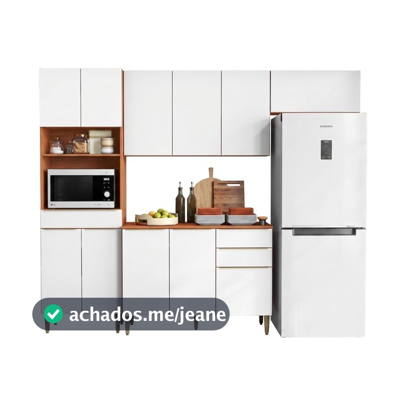 Armário de Cozinha Completa 11 Portas 3 Gavetas 100% MDF Clara