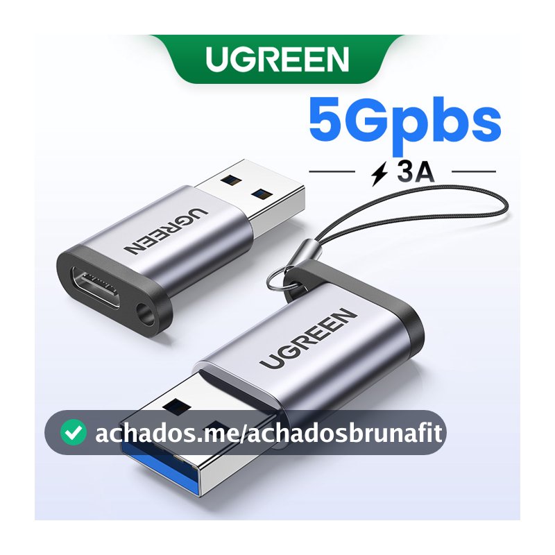 Adaptador USB C Para Fone De Ouvido Ugreen OTG 3.0 Macho Fêmea Tipo Huawei Aamsung Laptop