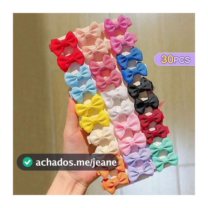 30 Pçs/Set Bonito Arco-Íris 1.5'Mini Bowbots Tecido Grampos De Cabelo Para Meninas Dopamina Cor Headwear Criança Acessór