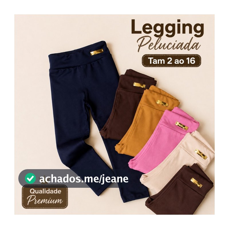 Calça Legging Infantil Peluciada Premium Inverno Térmica Quentinha Menina 2 ao 16. Grossinha Confortável