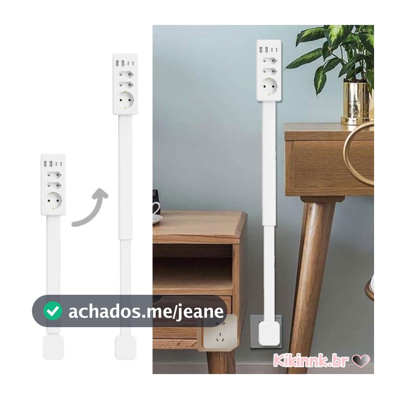 Extensor Tomada Energia Carregamento USB A E C Para Vários Dispositivos