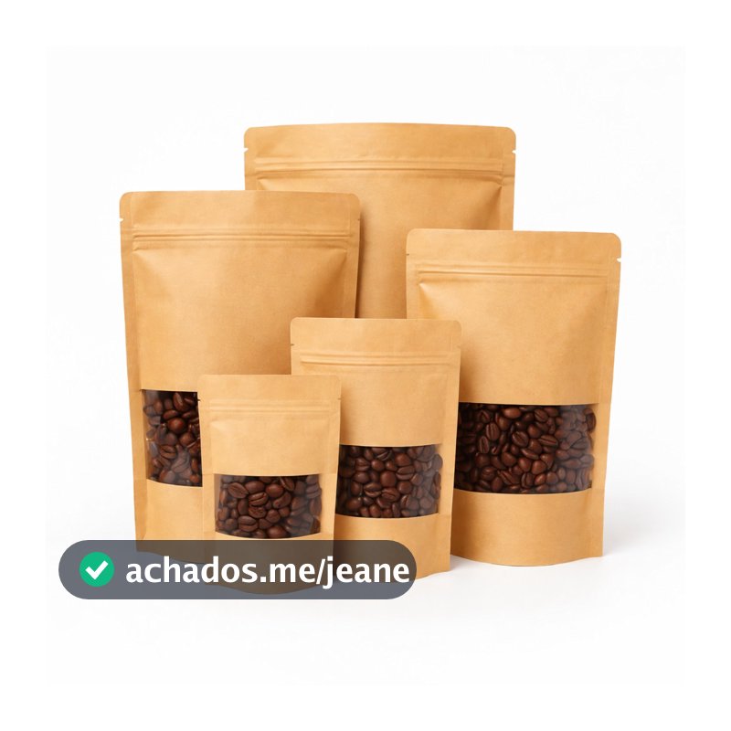 Saco Stand Up Pouch Kraft Com Visor Zip Hermético Melhor Preço