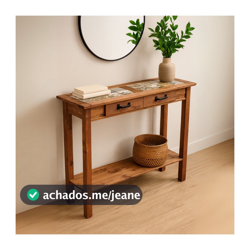 Aparador Buffet Madeira Maciça Resistente Imbuia Retrô 100cm Sala Espaço Rustico Ceramica Vintage
