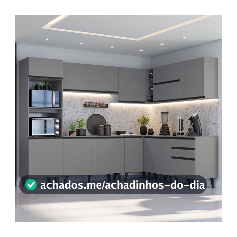 Armário de Cozinha Completa de Canto 465 cm Nice Madesa 01