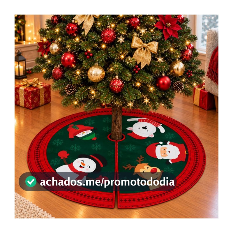 Saia Para Base De Árvore De Natal Laço 68 Cm Decoração Enfeite Natalino Natalina Estampada