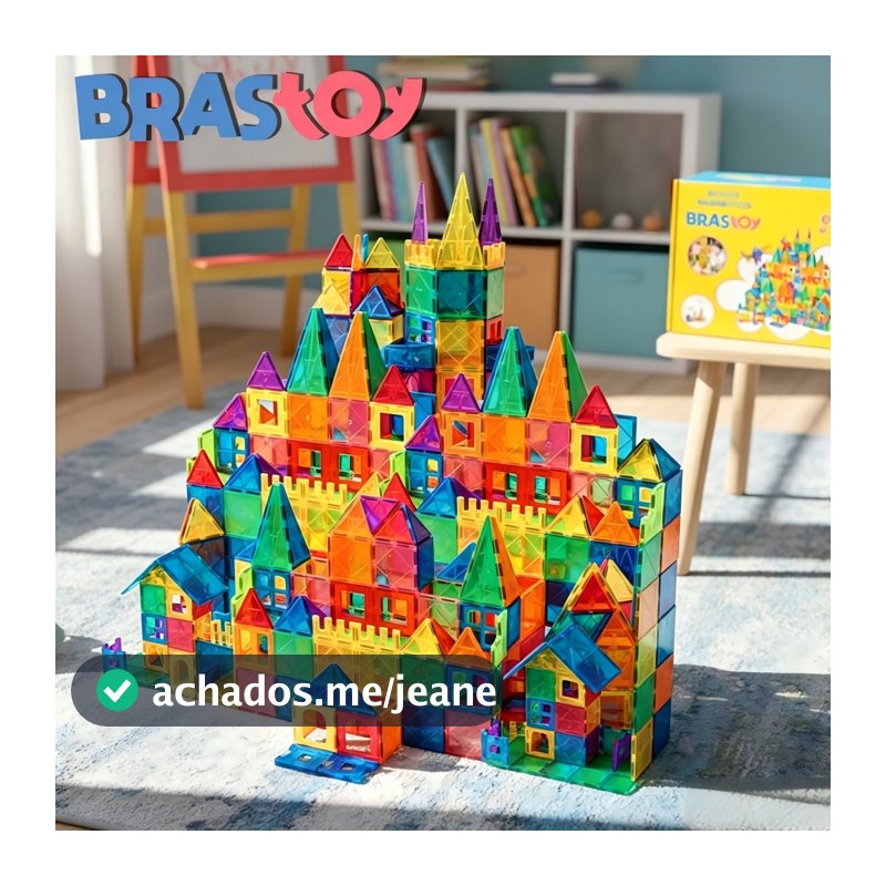 Brastoy Blocos De Montar Magnético Construção 65/130 Peças Brinquedo Educativo Infantil Educativo