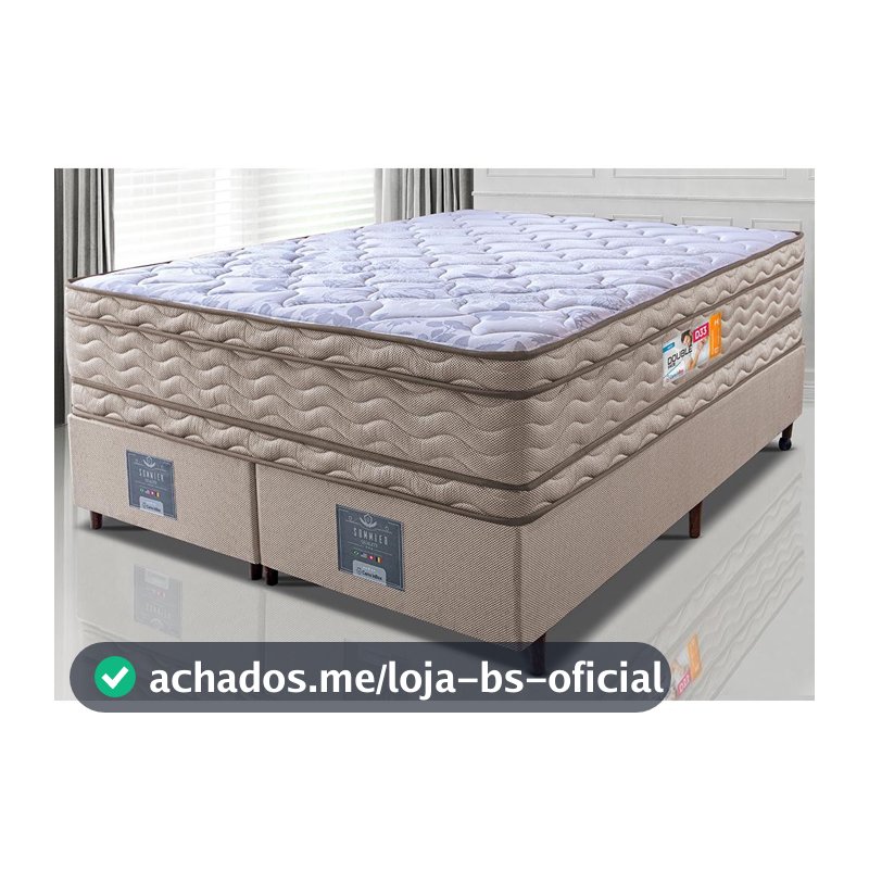 Cama Box Queen Colchão OrtoFirm + Box 158x198x71 Double Face Espuma D33 Dourado