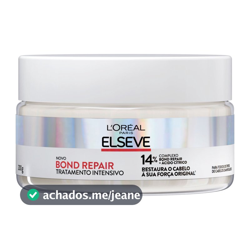 Máscara de Tratamento Intensivo, com Ácido Cítrico, Reconstrução Profunda, Bond Repair Elseve L'Oréal Paris 200g