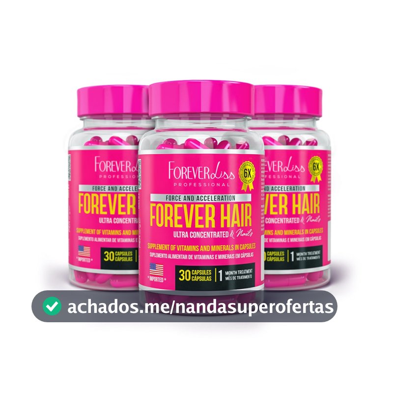 Kit Tratamento 3 Meses Forever Hair Crescimento Capilar