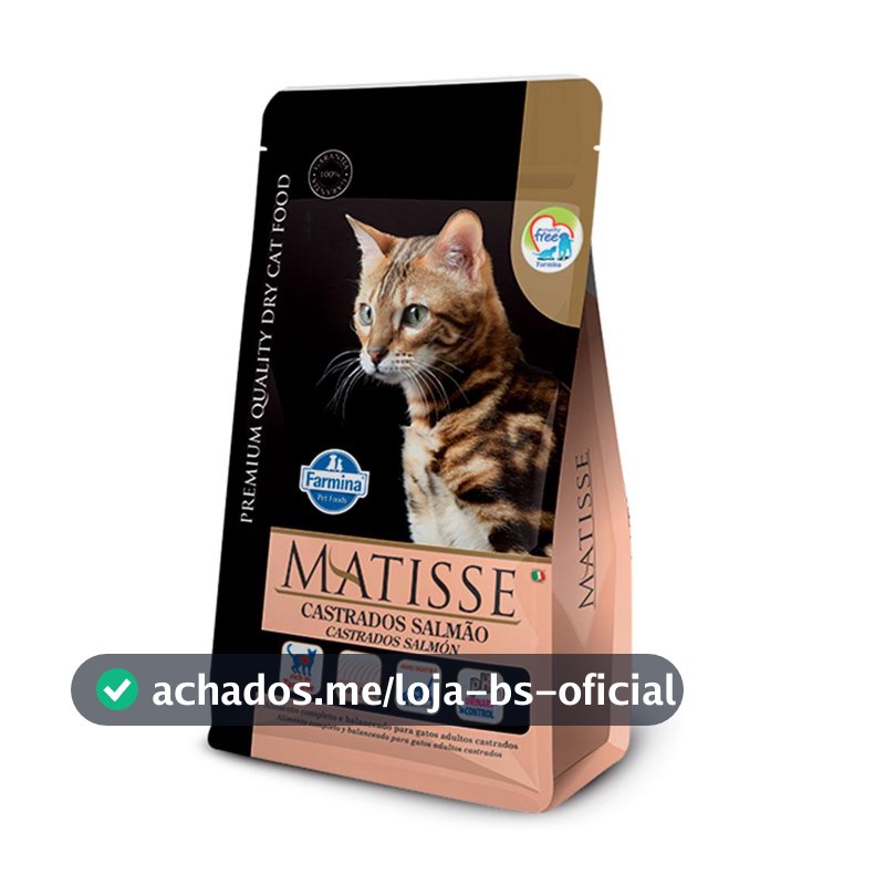 Racao Farmina Matisse Gatos Adultos Castrados Salmao - 7,5kg