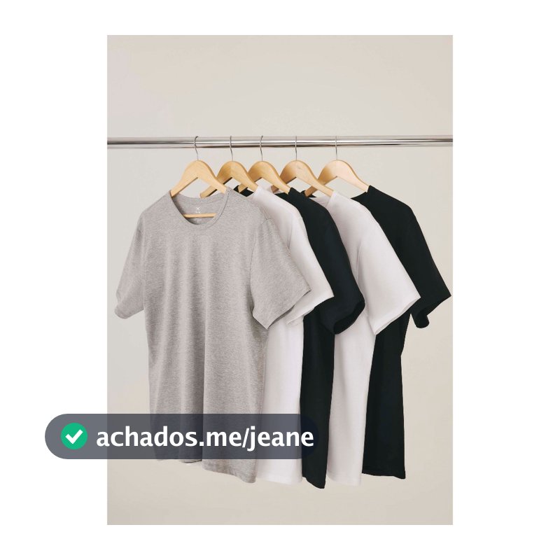 Kit Com 5 Camisetas Masculinas Básicas Slim Hering