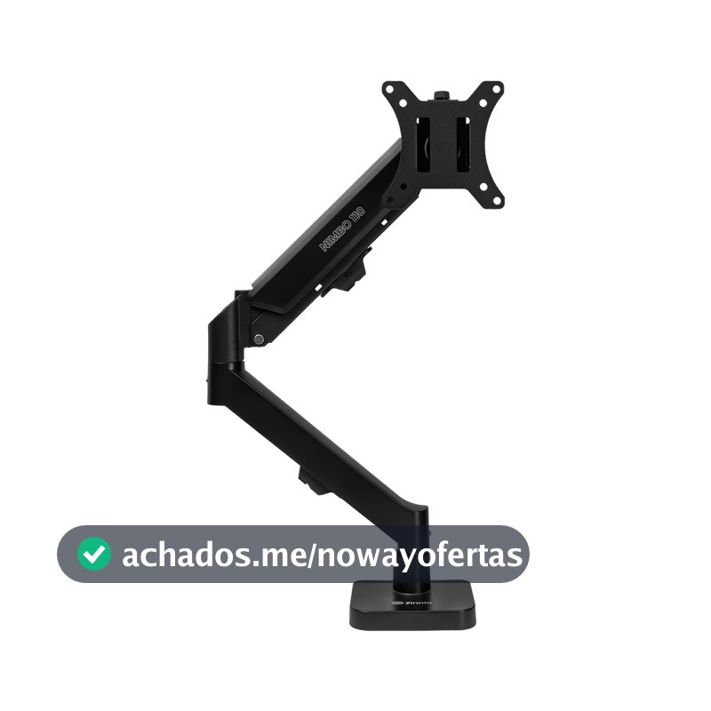 Suporte Articulado Para Monitor 13 a 32 Pistão a Gás Ajustável Zinnia Nimbo 110 Preto