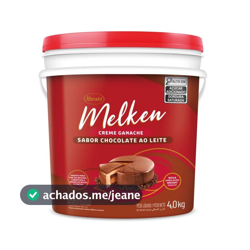 Creme Ganache Chocolate Ao Leite 4kg Melken Harald