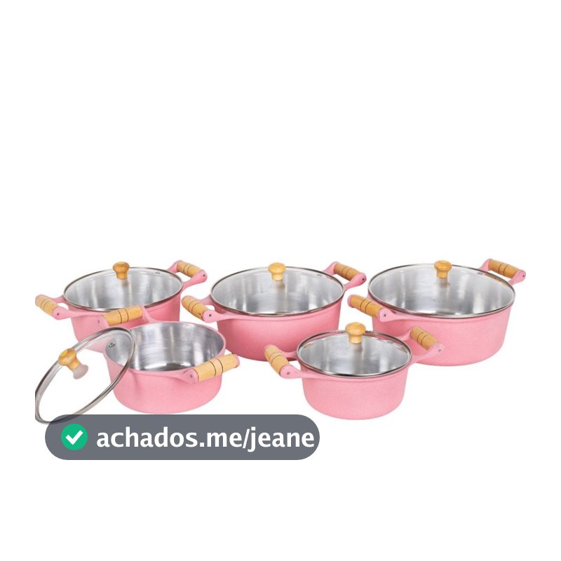 Jogo Panelas Rosa Alumínio Batido Grosso Tampa De vidro unidade avulsa ou kit Cozinha Rosa