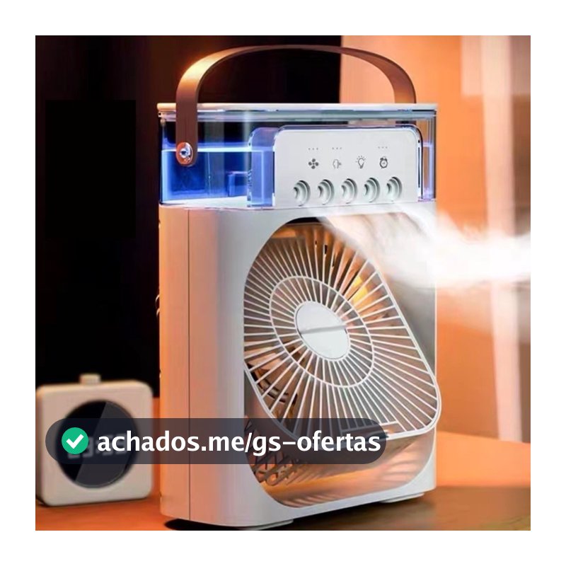 Refrigerador De Ar Ventilador Umidificador Portátil Com Led Reservatório De Água Led TIPO C USB