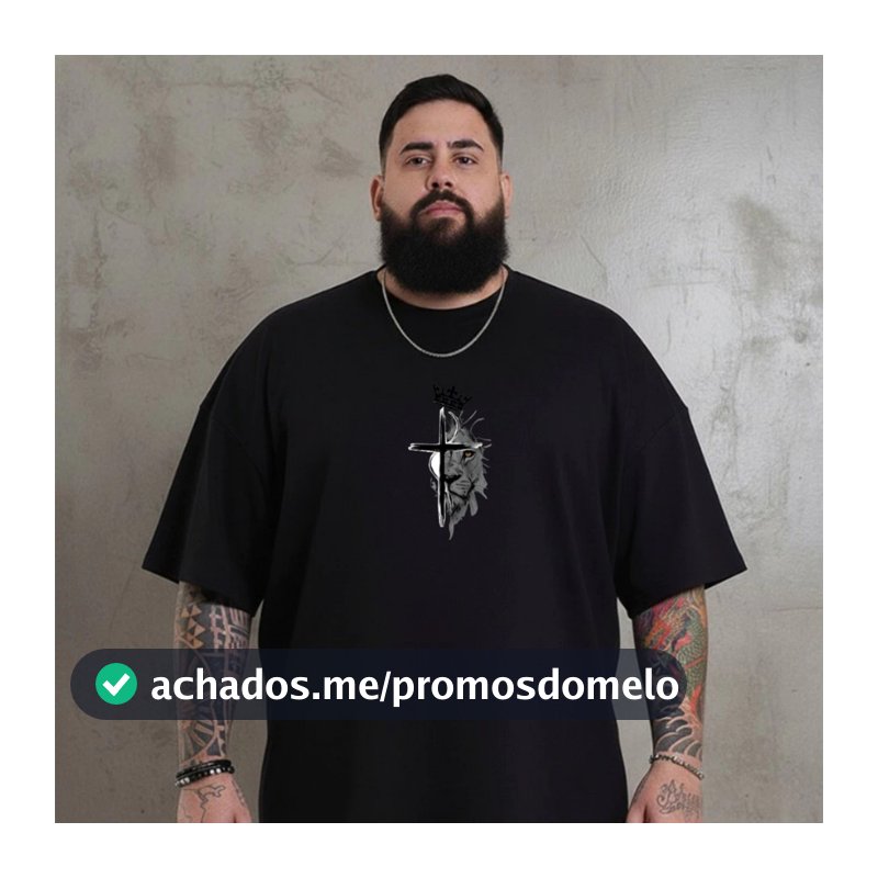 Camiseta masculina Jesus estampada plus size algodão 30.1,Camiseta  Masculina   Leão de Judá Cruz Cr