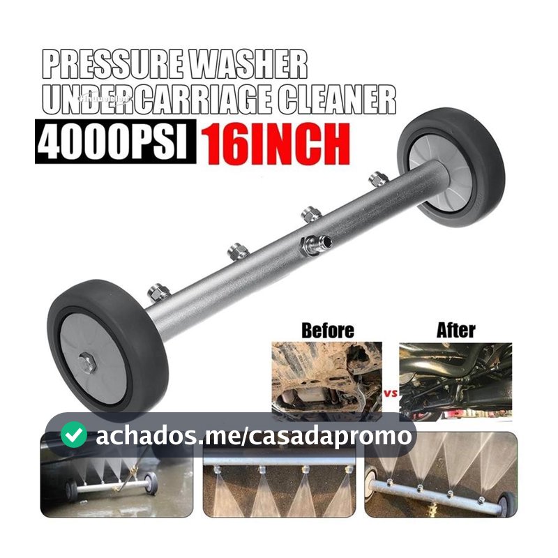 16 Polegada Lavadora De Chassi De Carro De Alta Pressão Limpador De Material Rodante 4000Psi Vassoura De Água 2 Em 1 Var