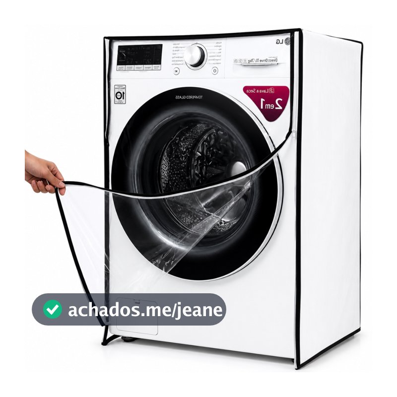 Capa Maquina Lava-Seca Samsung 11 Kg Ziper Transparente branca