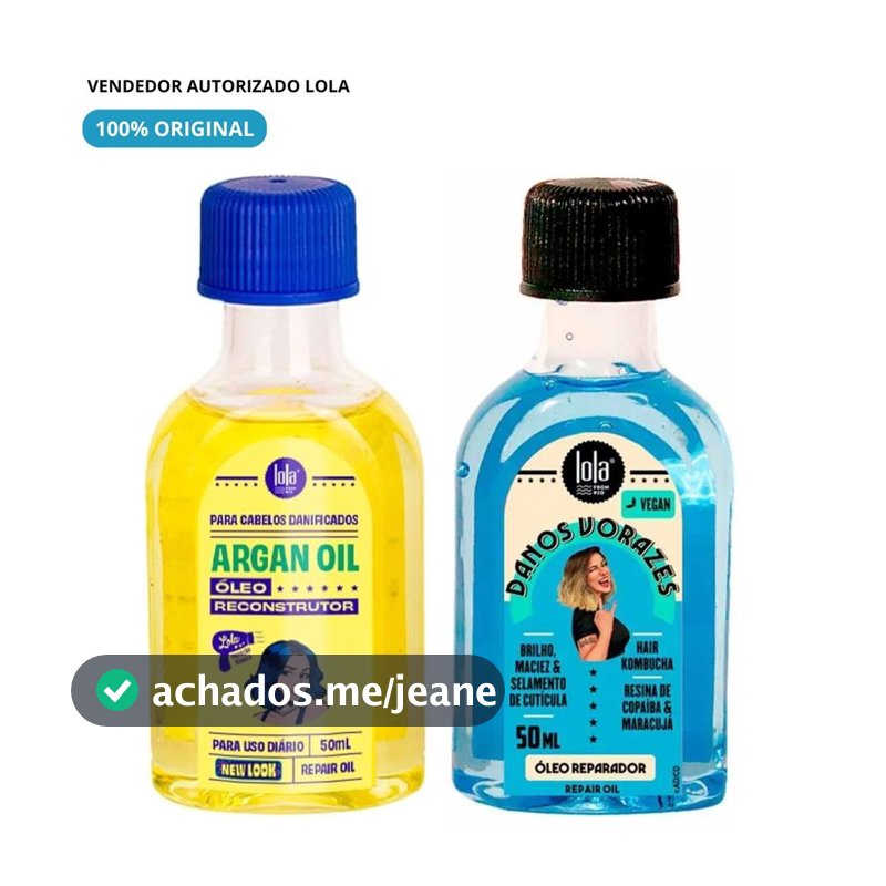 Lola Kit Oleo Danos Vorazes e  Oleo de Argan 2 Itens