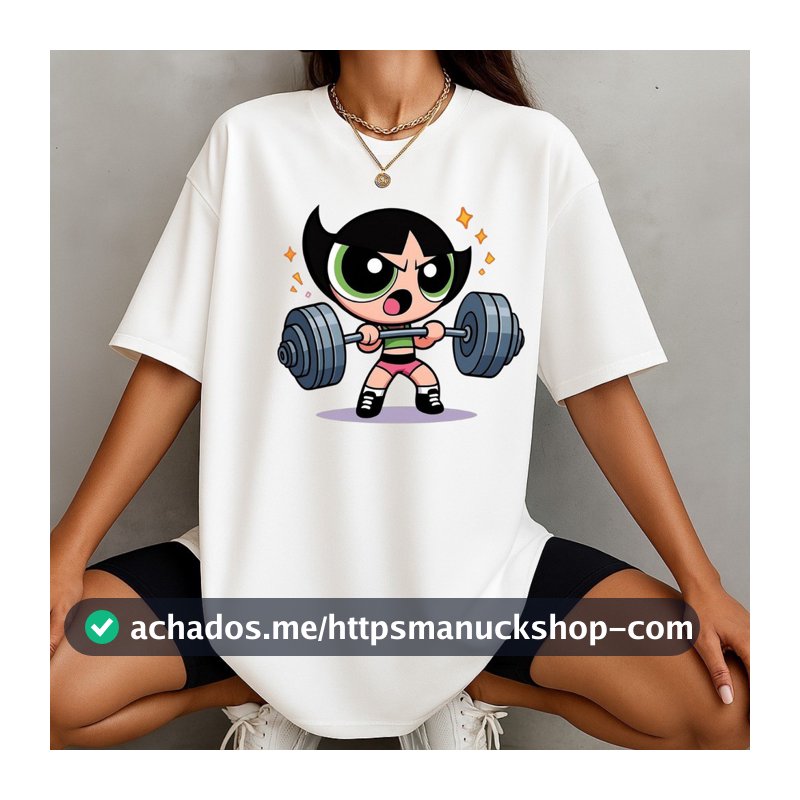 Camiseta Oversized Streetwear Meninas SuperPoderosas Docinho - 100% Algodão