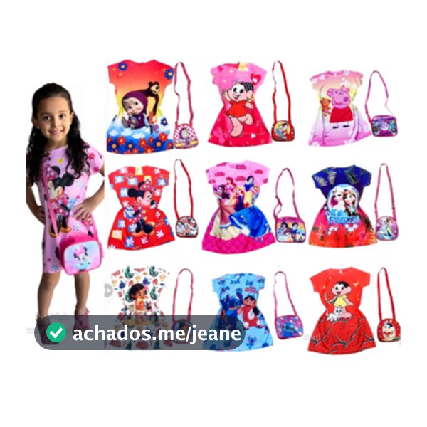 Kit Vestido + Bolsinha Menina ENVIO IMEDIATO