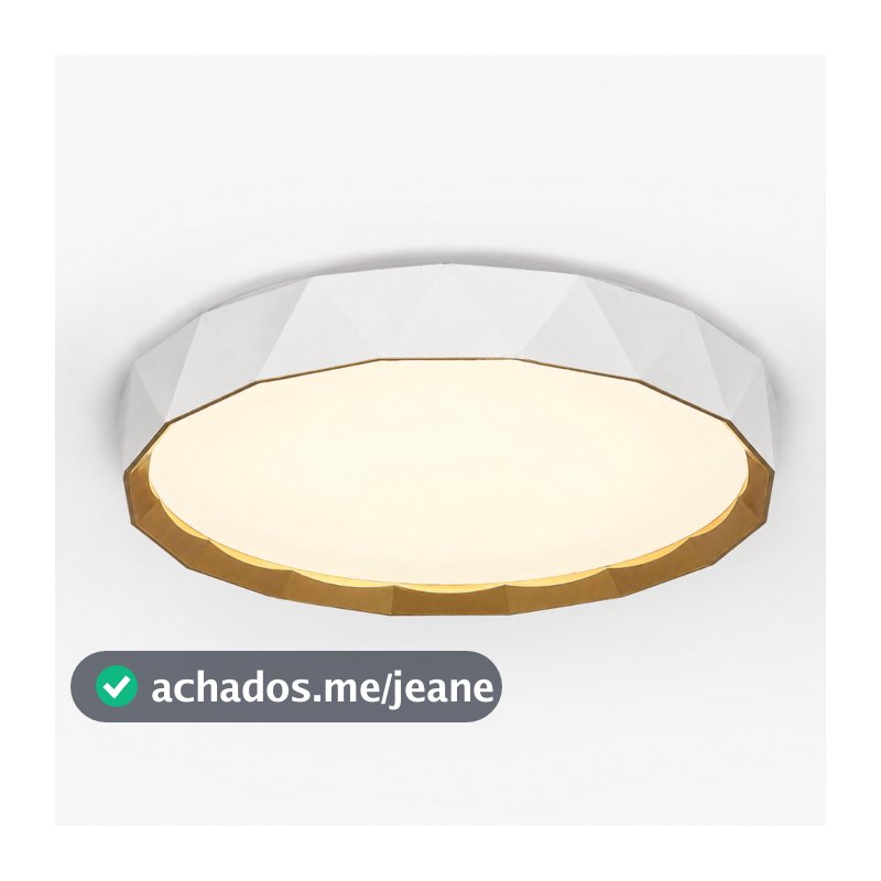 Luminária Teto Moderna Plafon Sobrepor Redondo Luz 3/1 Cor Três Tom Branco Lustre Moderno 48cm