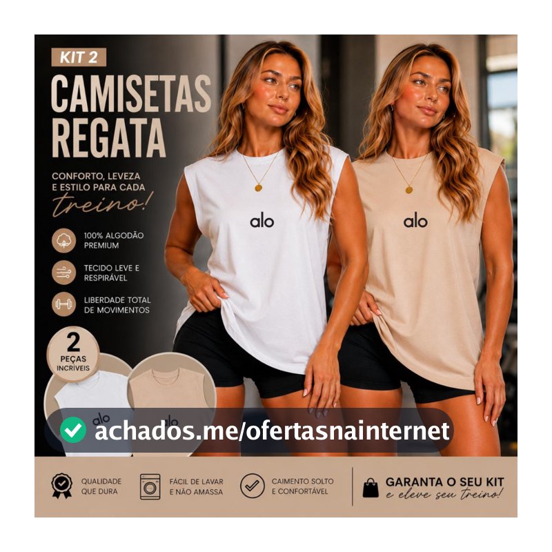 Kit 2 Regata Feminina Estampada Yoga Academia Confortável Regata 100% Algodão Envio Imediato