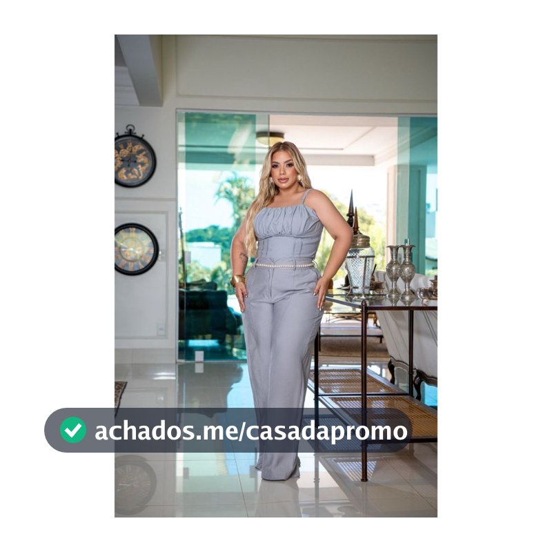 Conjunto Kely plus size calça + cropped de pregas