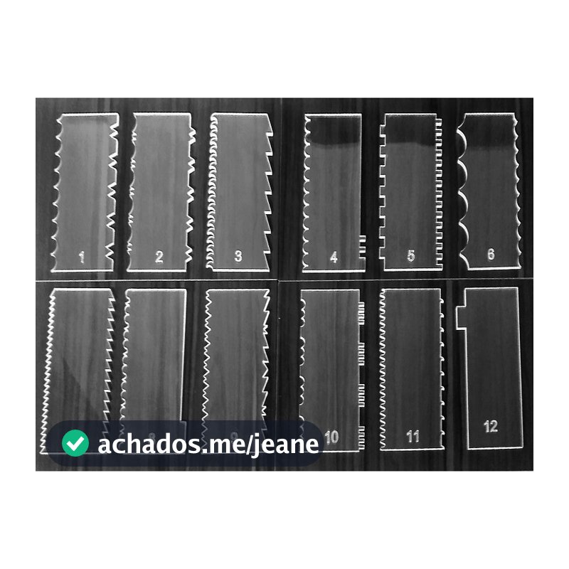 Kit 12 Espátulas Para Bolo Em Acrílico Alisadoras Modeladora Para Confeiteiro