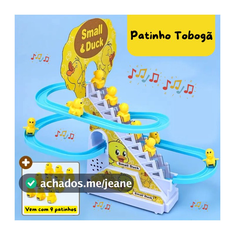 Brinquedo Pista Pato 9 Patinhos OU Pista PINGUIM 3 pinguins Escorrega Tobogã Escada Musical com Som e Led Menino Menina.