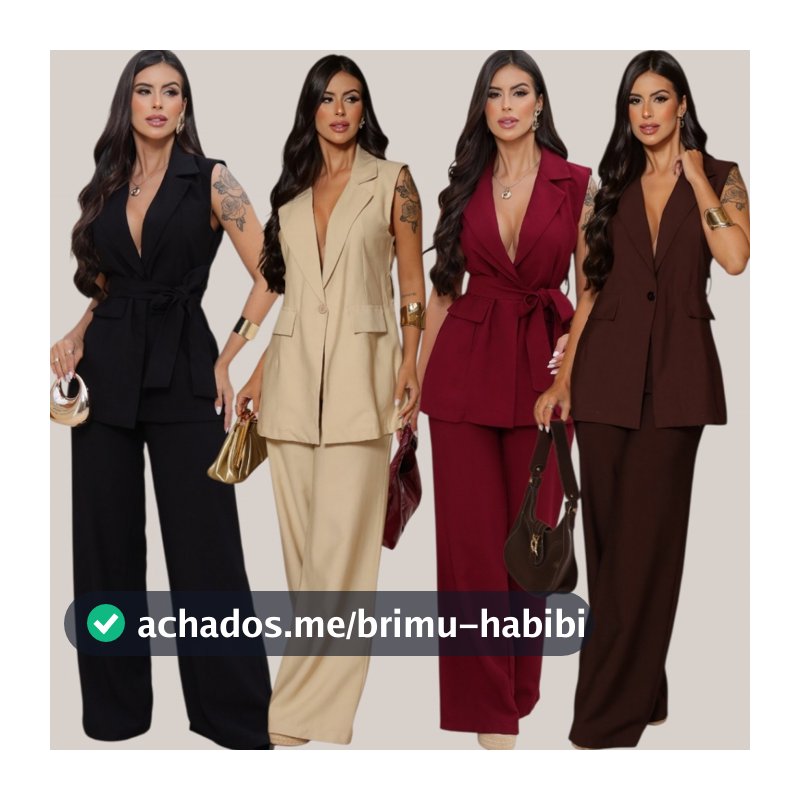 CONJUNTO MAX COLETE COM CALÇA PANTALONA SOCIAL FEMININA EM ALFAITARIA COUNTRY CHIC