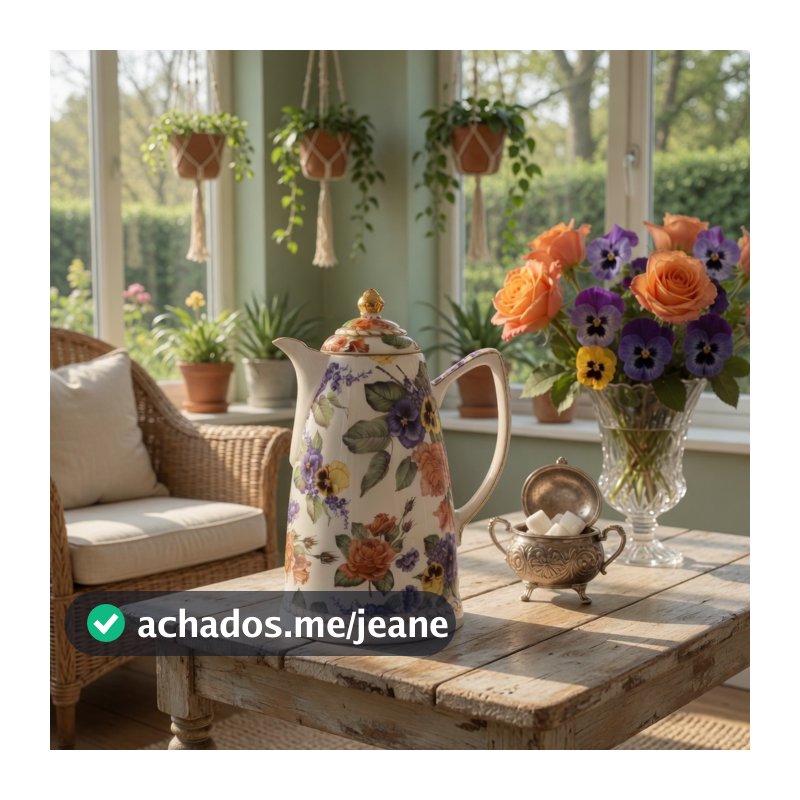 Garrafa Térmica Porcelana Flores Chá E Café