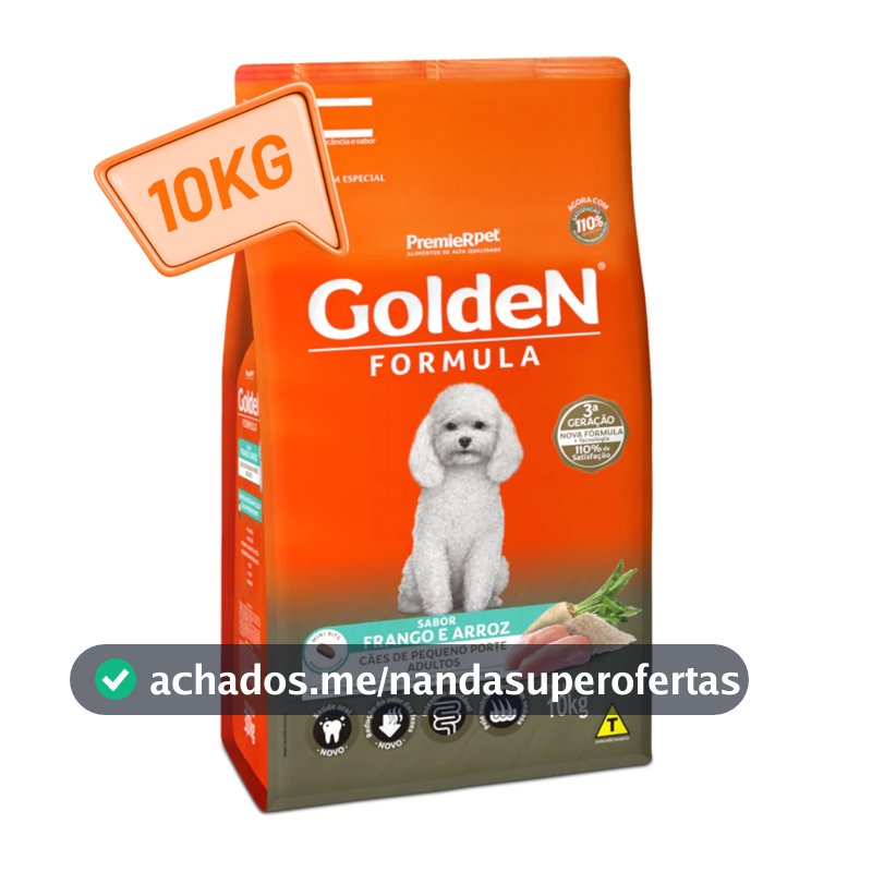 Ração Golden Formula Cães Mini Bits Adultos 10kg Frango & Arroz