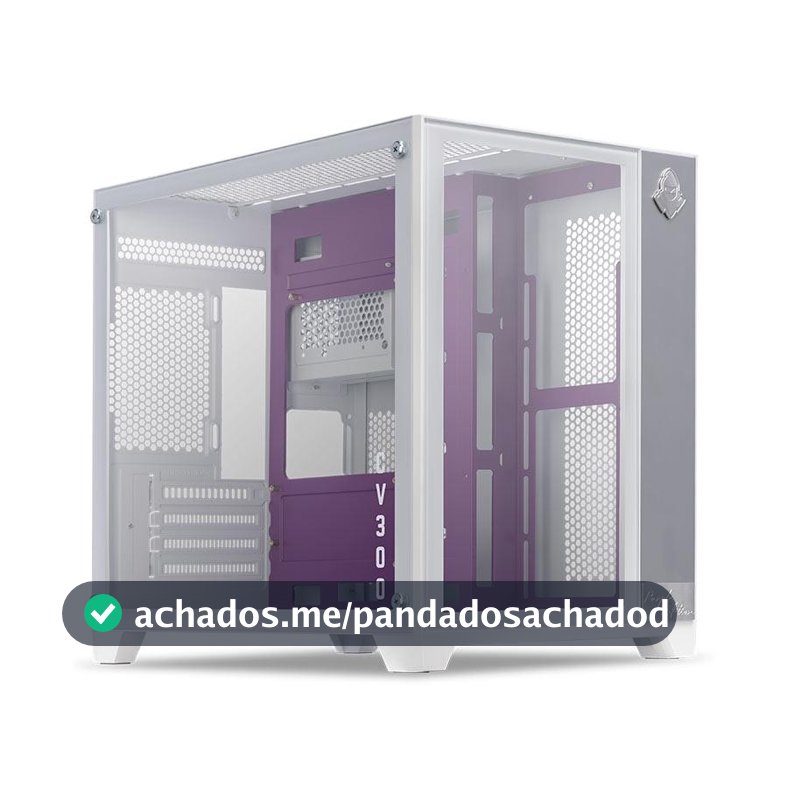 Gabinete Gamer Mancer CV300 Purple Edition, Mid-Tower, Lateral de Vidro,Branco e Roxo,MCR-CV300-PEWH