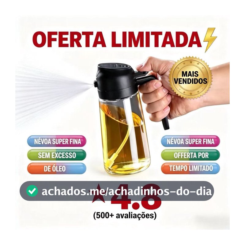 Glass Oil and Vinegar Sprayer with Button + Dispensing Nozzle + Plastic Lid and Cap 470ml