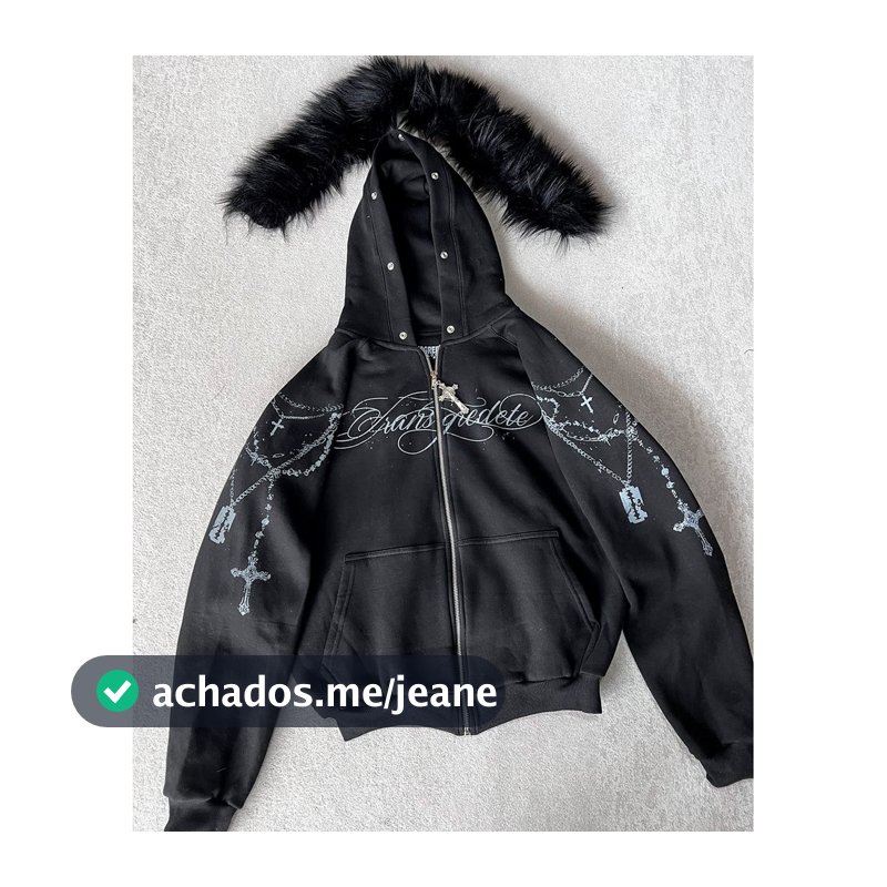 Y2K Novo Harajuku Lã Grossa Gola Zíper Hoodie Rua Casual Solto Neutro Punk Quente Na Moda