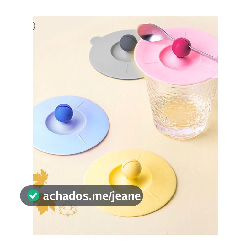 Kit Dois AB-Tampa Copo Silicone Caneca à prova de poeira Tampa à prova de vazamento Colher Selada Caneca de Café ou Chá.