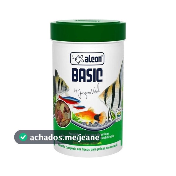 Ração Peixes Ornamentais Flocos Alcon Basic 50g Alimento Completo