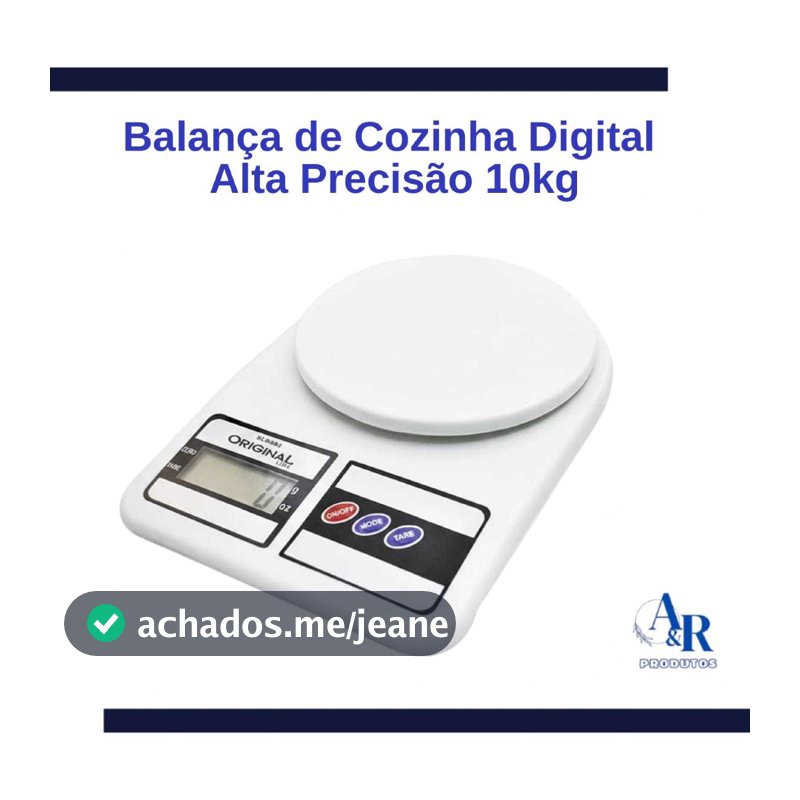 Balança De Cozinha Digital Alta Precisão Até 10kg