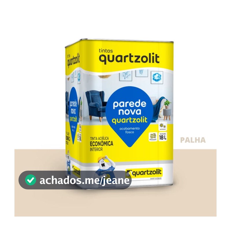 Tinta Acrílica Economica Parede Nova Cor Palha  (Lata 18 Llitros) - WEBER QUARTZOLIT
