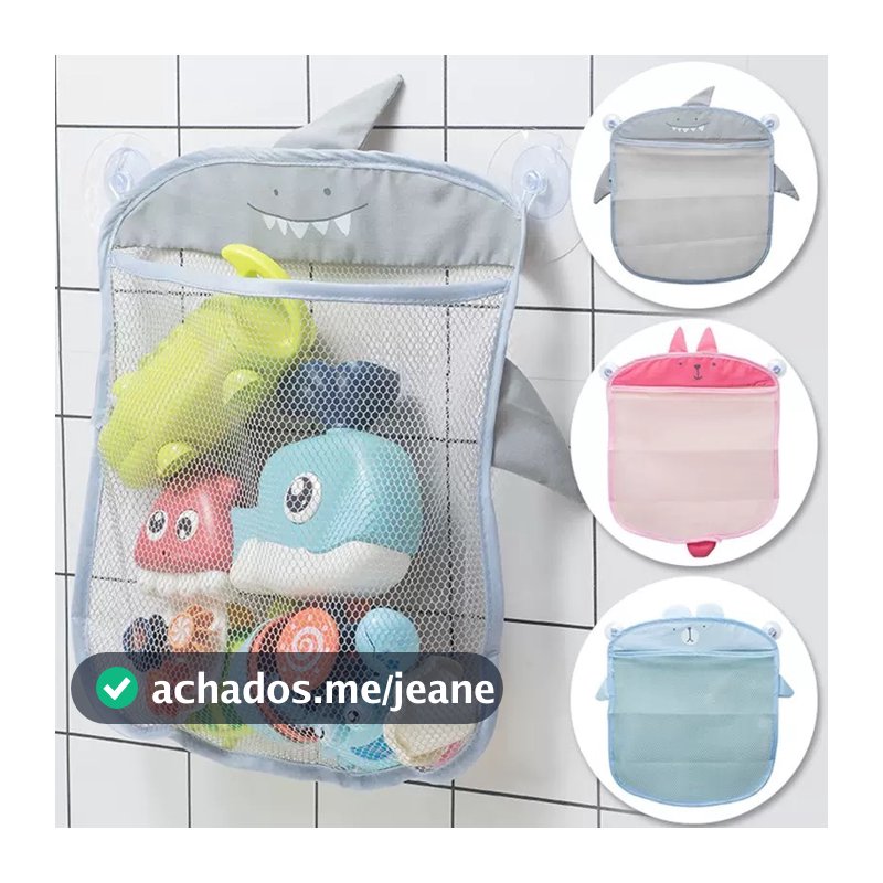 Organizador de Banho Escorredor de Água - Sacola para Brinquedos de Tecido