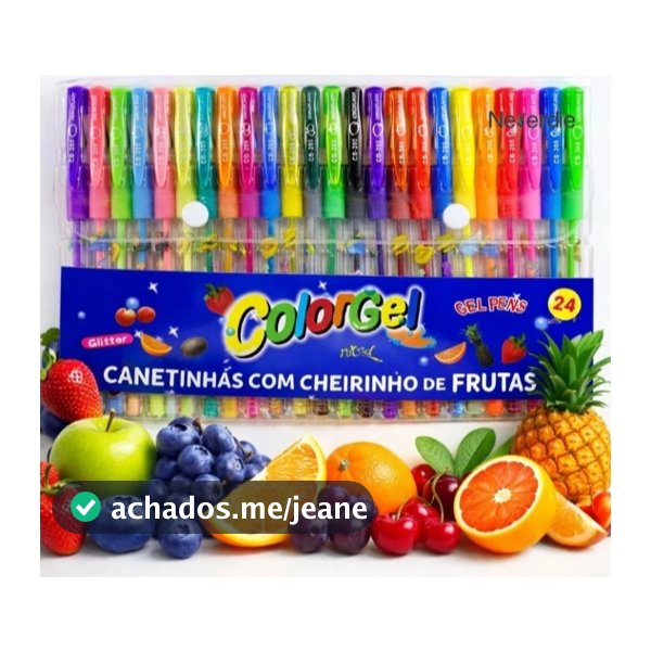 Caneta Gel Colorgel Canetinhas Coloridas Perfumadas Glitter Kit 24 Cores